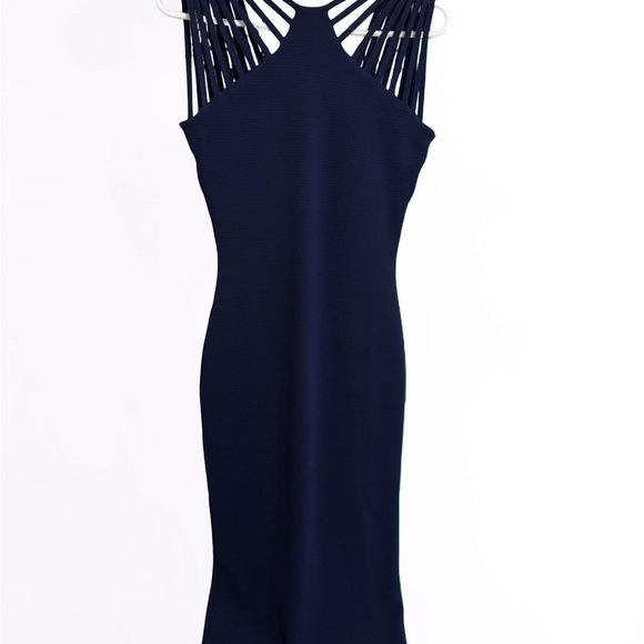 Dress the Population Dresses & Skirts - Dress the Population Navy Strappy Halter Midi Dress size small